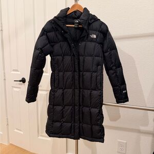 The North Face Long Black Quilted Jacket